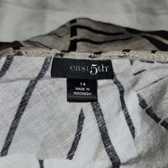 East 5th women's elastic waist skirt size 14 brown linen blend - Picture 4 of 5